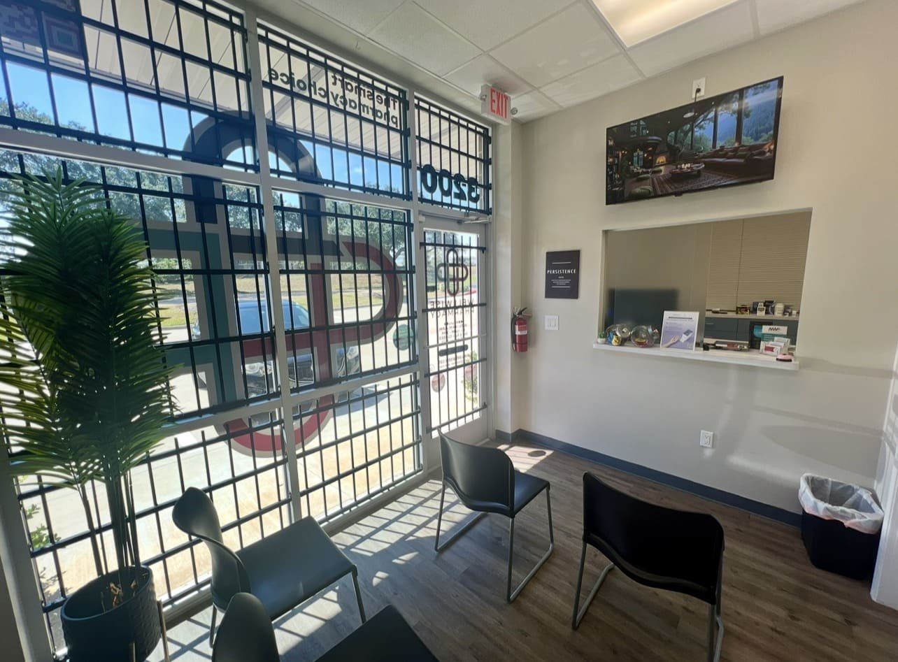 Expert pharmacist dispensing prescriptions and offering guidance at a pharmacy